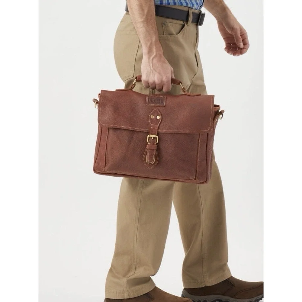 Duluth Lifetime Leather All-Business Briefcase Brown Leather - Picture 1 of 13